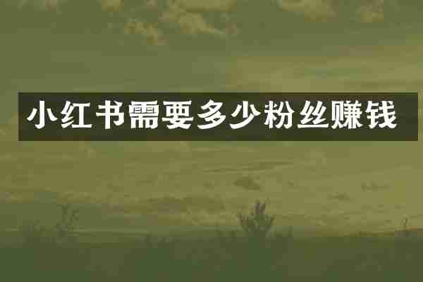 小红书需要多少粉丝赚钱