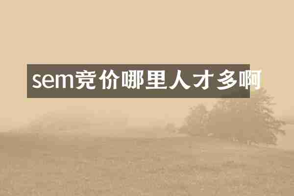 sem竞价哪里人才多啊