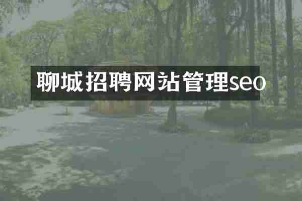 聊城招聘网站管理seo