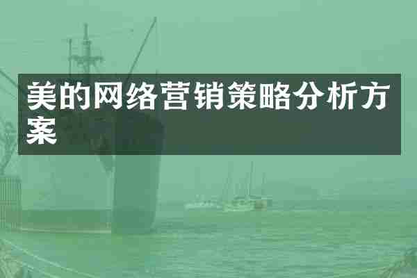 美的网络营销策略分析方案