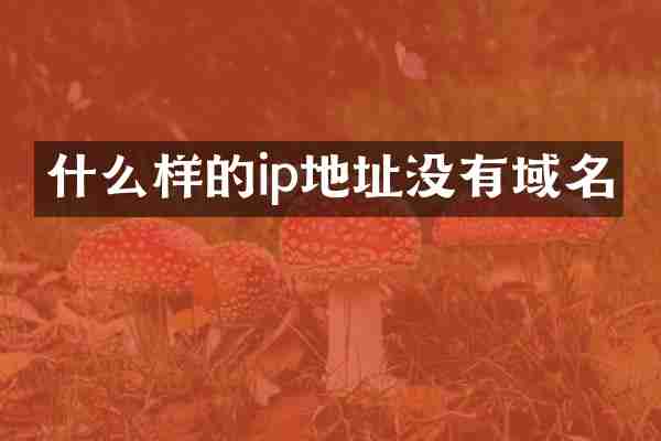 什么样的ip地址没有域名