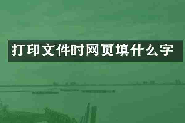 打印文件时网页填什么字