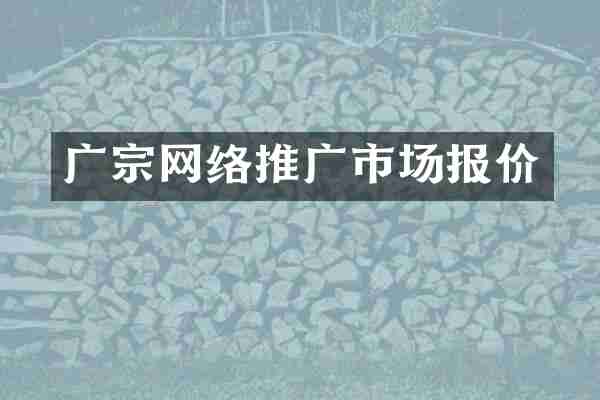 广宗网络推广市场报价