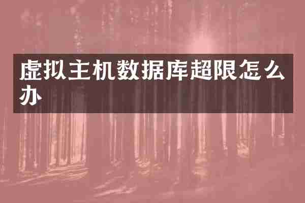 虚拟主机数据库超限怎么办