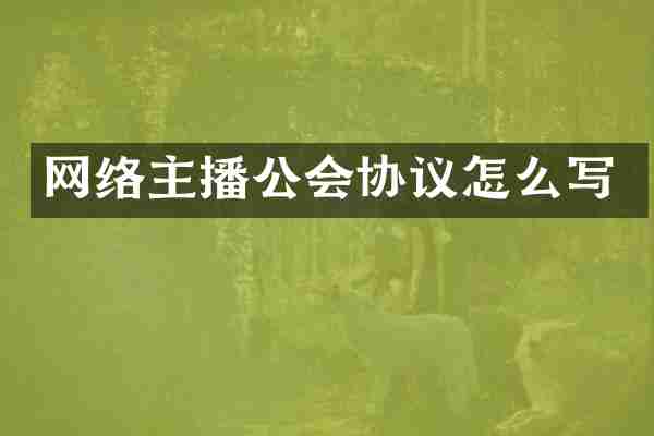 网络主播公会协议怎么写