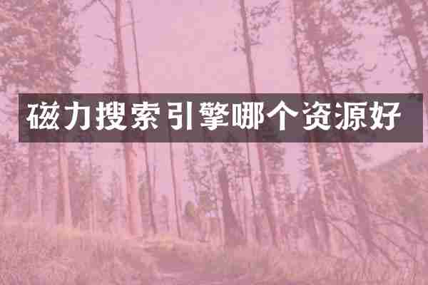 磁力搜索引擎哪个资源好