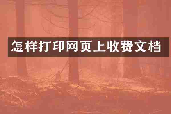 怎样打印网页上收费文档