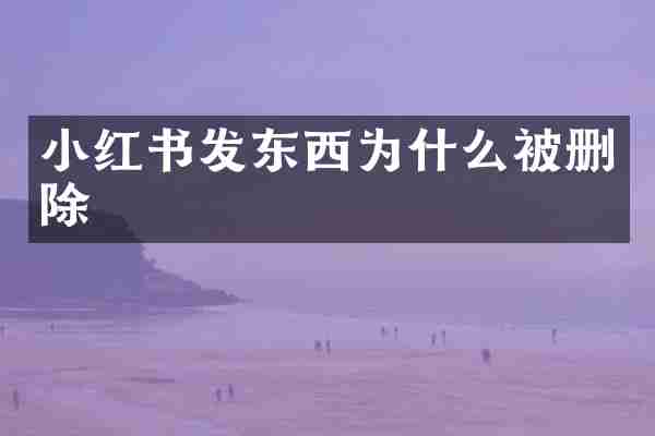 小红书发东西为什么被删除