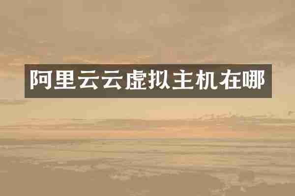 阿里云云虚拟主机在哪