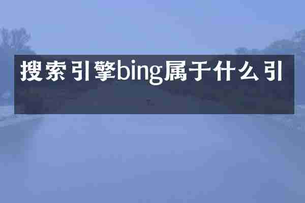 搜索引擎bing属于什么引擎