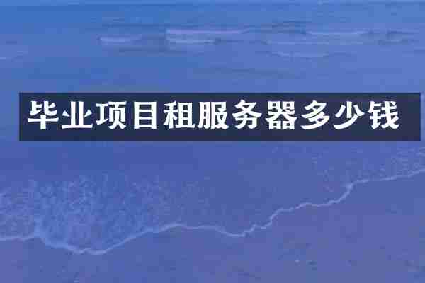毕业项目租服务器多少钱