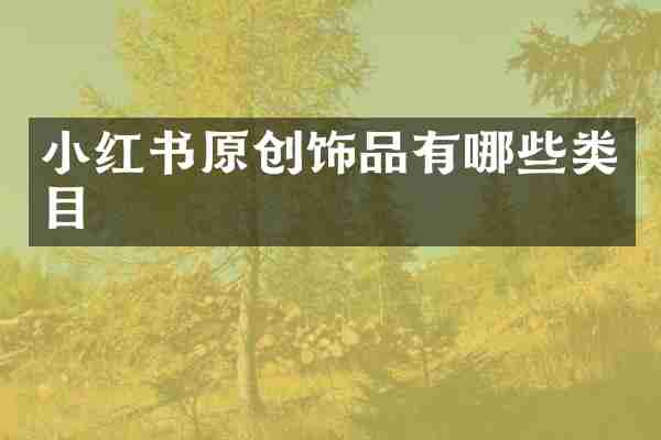 小红书原创饰品有哪些类目