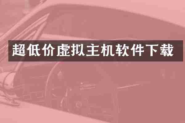 超低价虚拟主机软件下载