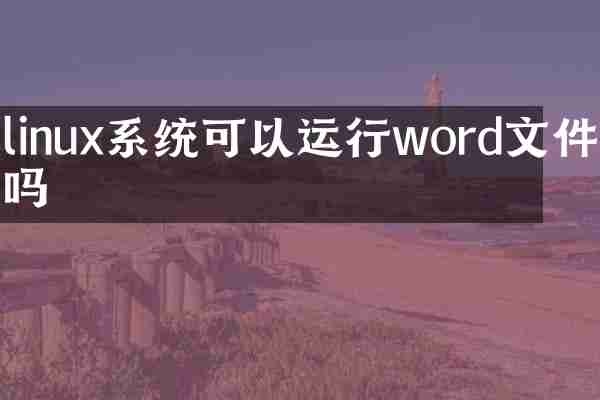linux系统可以运行word文件吗