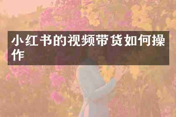 小红书的视频带货如何操作