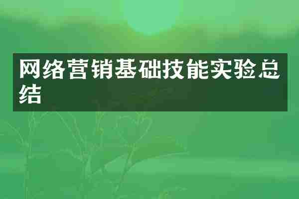 网络营销基础技能实验总结