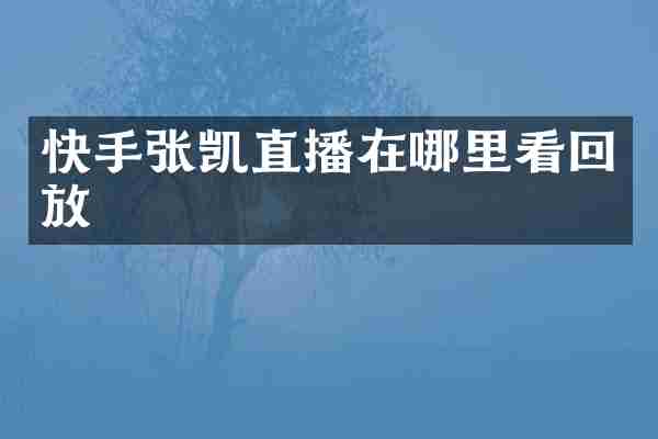 快手张凯直播在哪里看回放