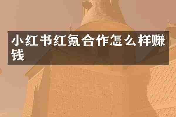 小红书红氪合作怎么样赚钱
