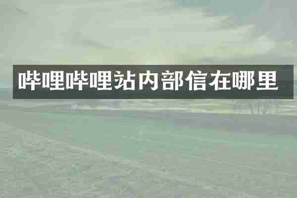 哔哩哔哩站内部信在哪里