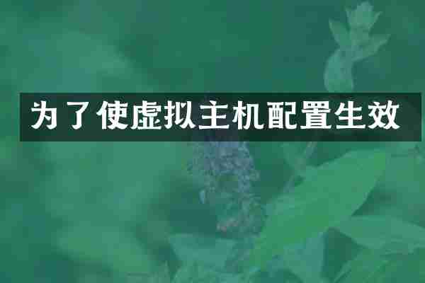 为了使虚拟主机配置生效