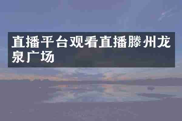 直播平台观看直播滕州龙泉广场