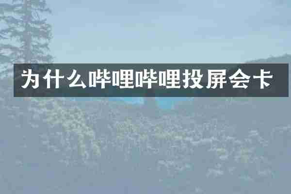 为什么哔哩哔哩投屏会卡