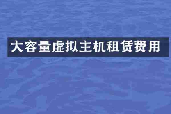 大容量虚拟主机租赁费用