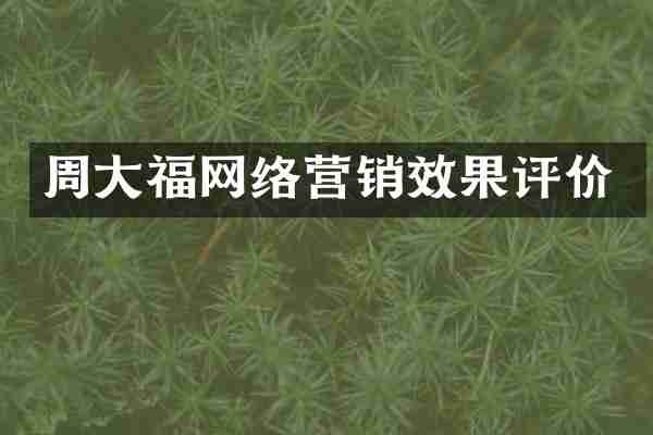 周大福网络营销效果评价