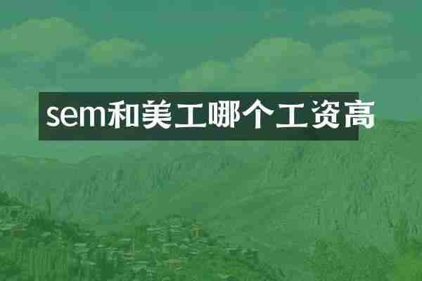 sem和美工哪个工资高