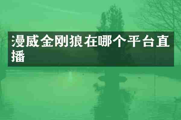 漫威金刚狼在哪个平台直播