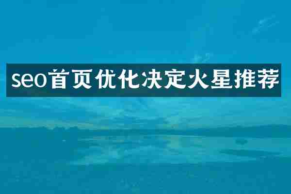 seo首页优化决定火星推荐