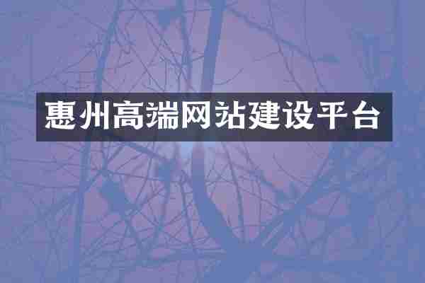 惠州高端网站建设平台