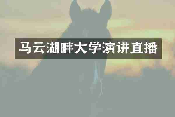 马云湖畔大学演讲直播
