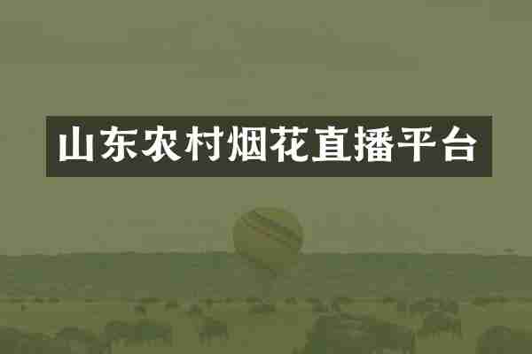 山东农村烟花直播平台