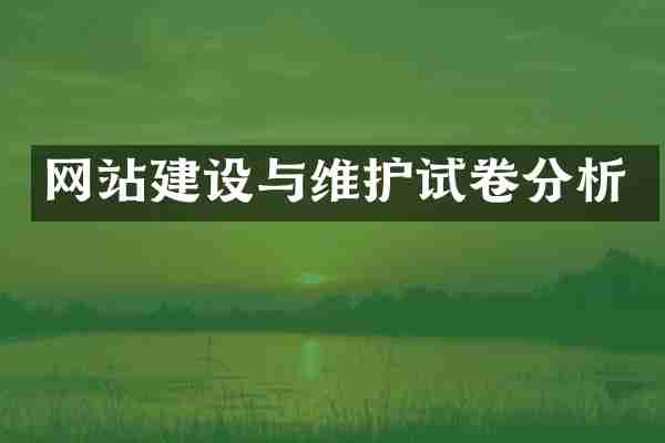 网站建设与维护试卷分析