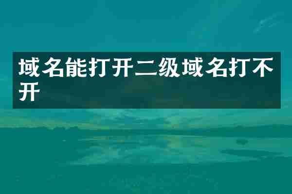 域名能打开二级域名打不开