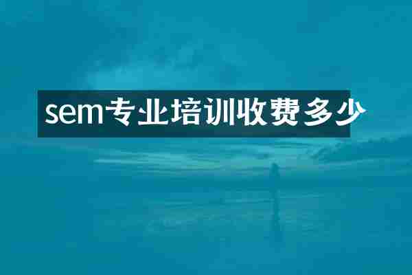 sem专业培训收费多少
