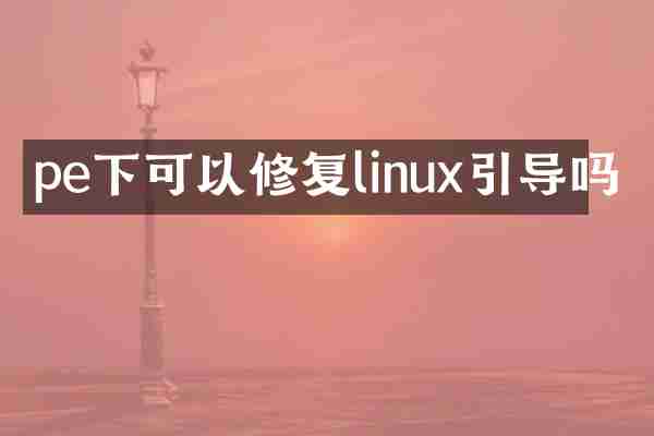 pe下可以修复linux引导吗