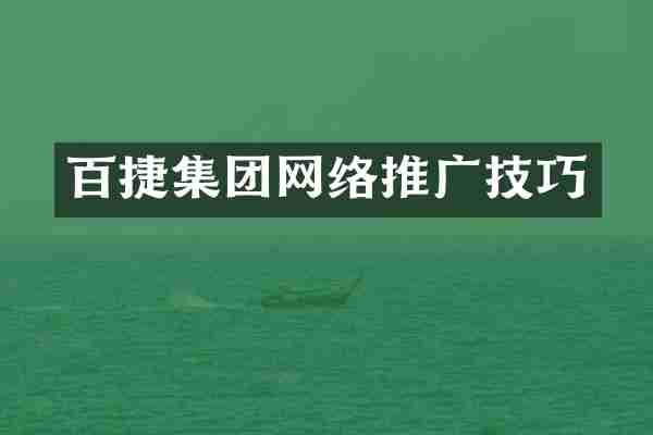 百捷集团网络推广技巧