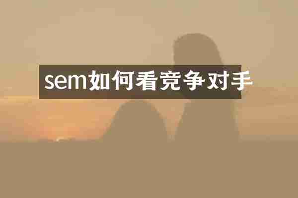 sem如何看竞争对手