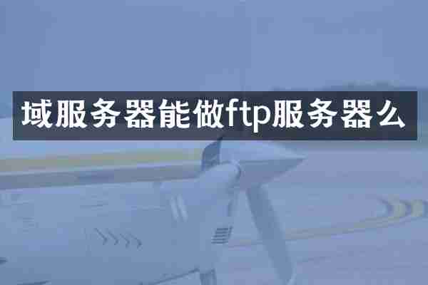 域服务器能做ftp服务器么