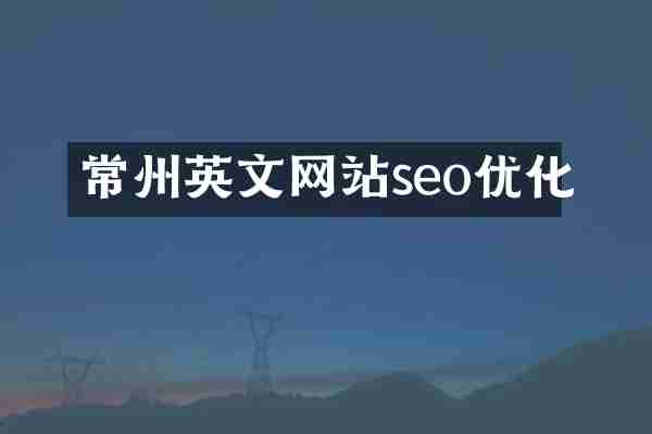 常州英文网站seo优化