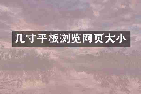 几寸平板浏览网页大小