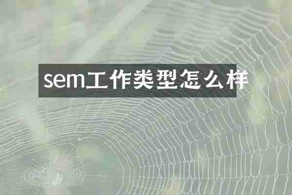 sem工作类型怎么样