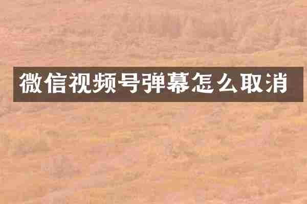 微信视频号弹幕怎么取消