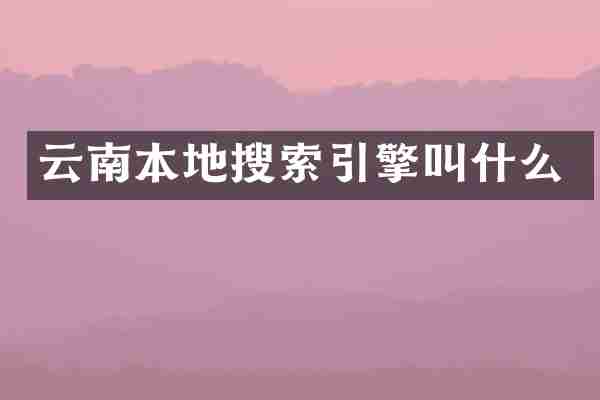 云南本地搜索引擎叫什么
