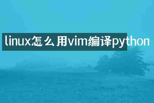 linux怎么用vim编译python