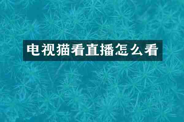 电视猫看直播怎么看