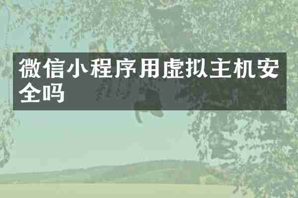 微信小程序用虚拟主机安全吗