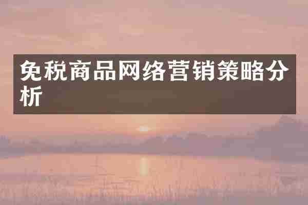 免税商品网络营销策略分析